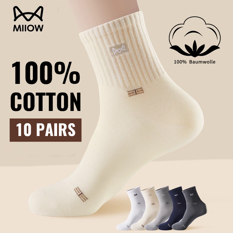 Dress Sock Men - MiiOW 100% Pure Cotton Socks Men