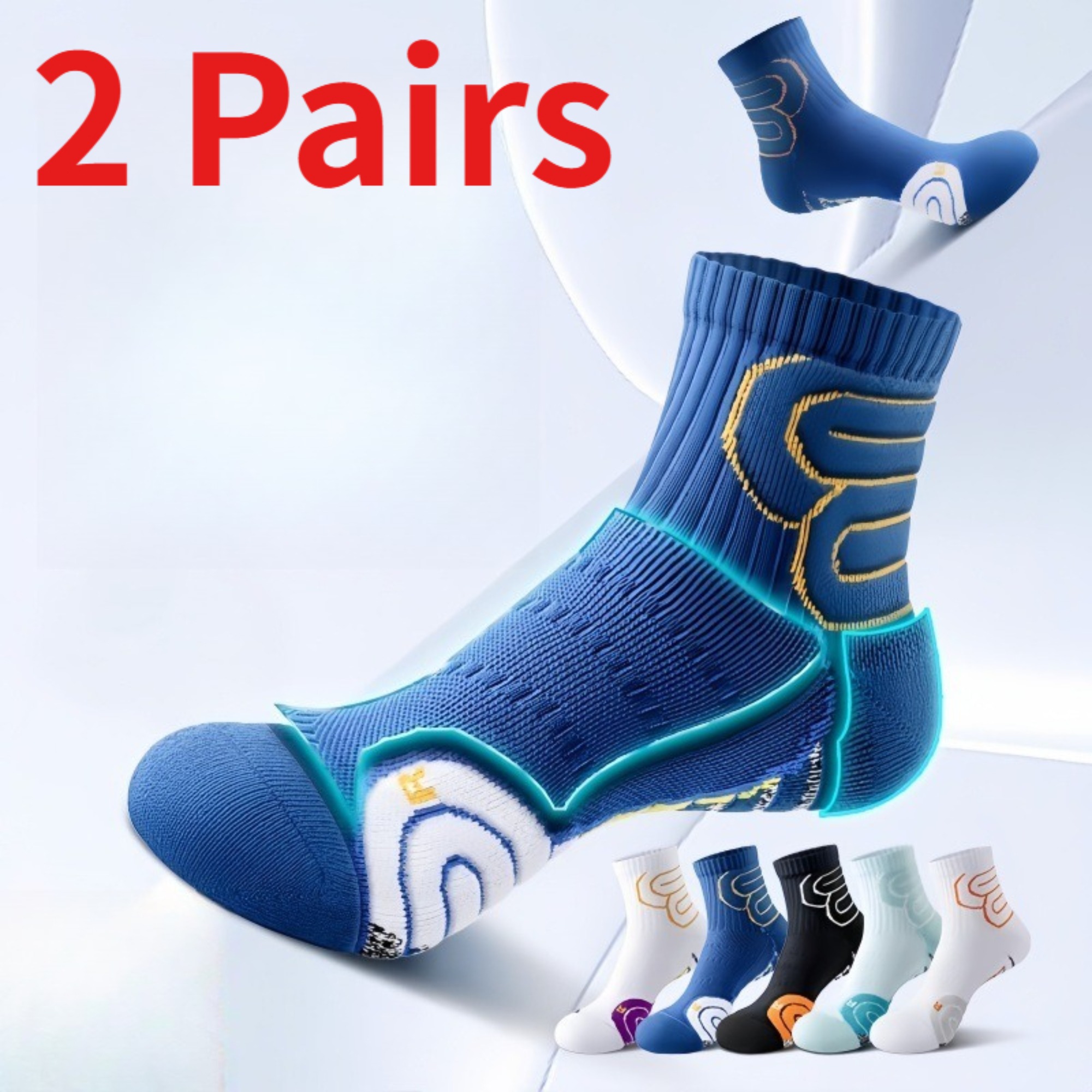 1/2 Pairs Men's Marathon Runni - Athletic Sock Cushion 评论和价格