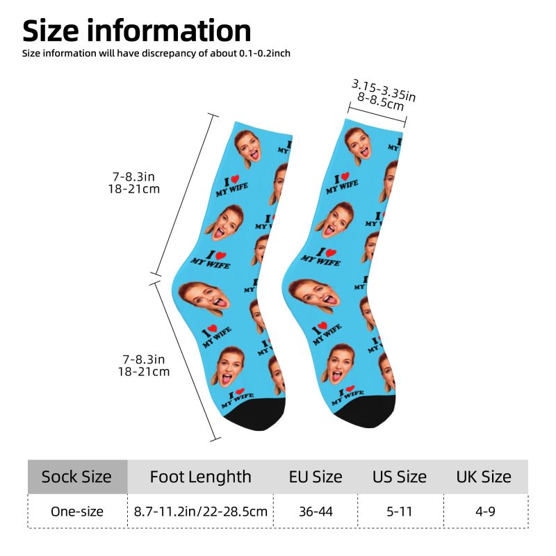 I Love My Wife Personalized Fa - Dress Sock Men 评论和价格