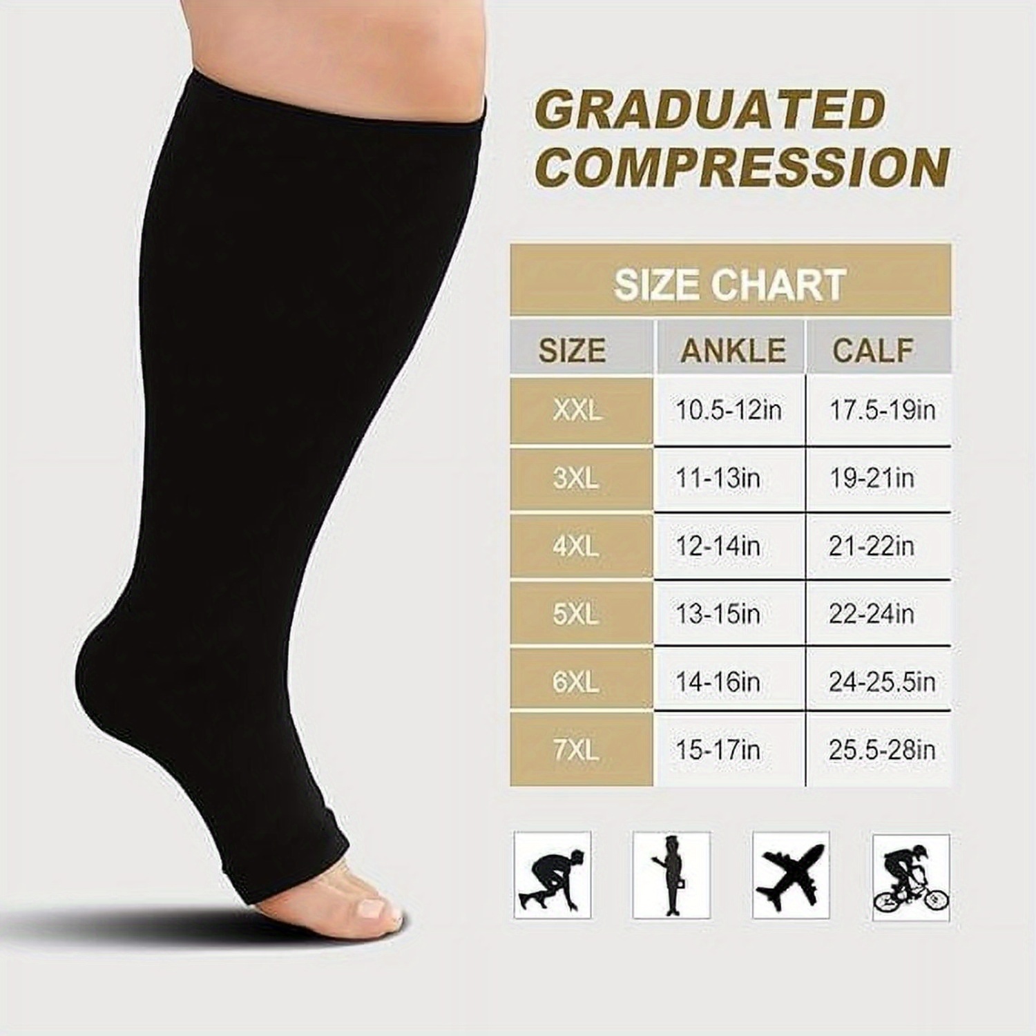 1Pair Plus Size Compression So - Compression Sock Medical 评论和价格